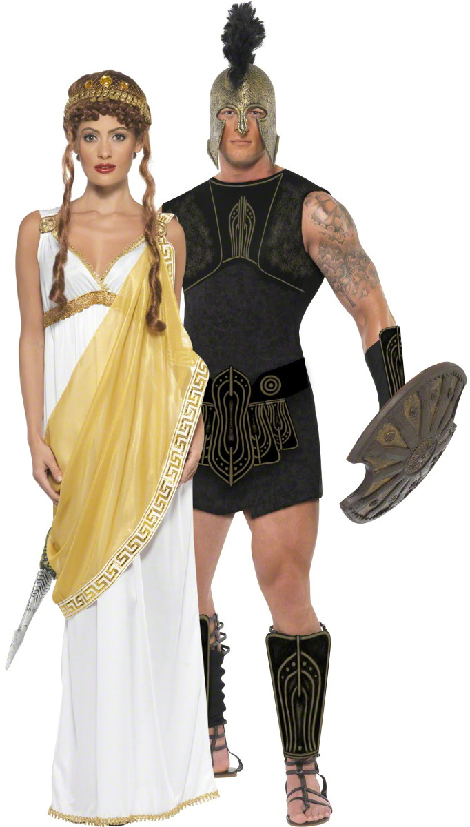 Déguisement de grec couple : Costume pour deux de grecs